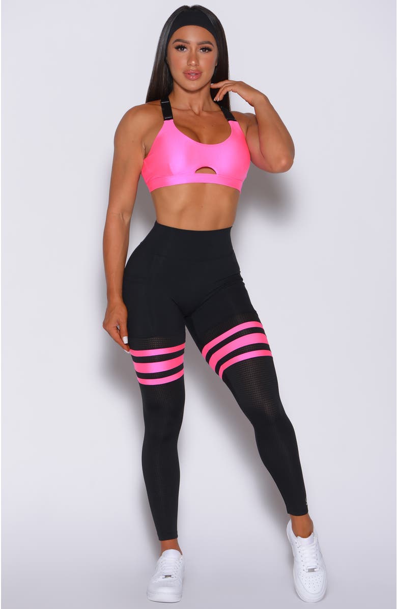 Bombshell Sportswear Glow Sports Bra, Alternate, color, Neon Pink