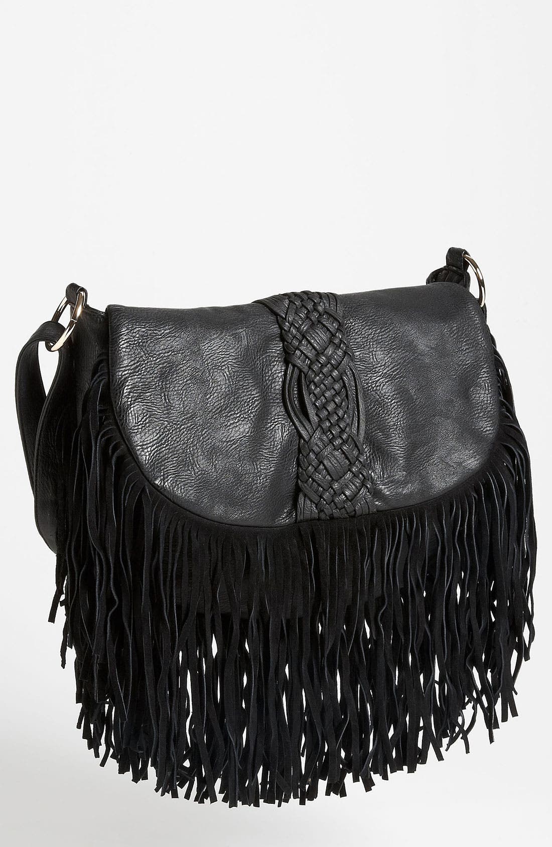 Street Level Woven Fringe Crossbody Bag, Main, color, 