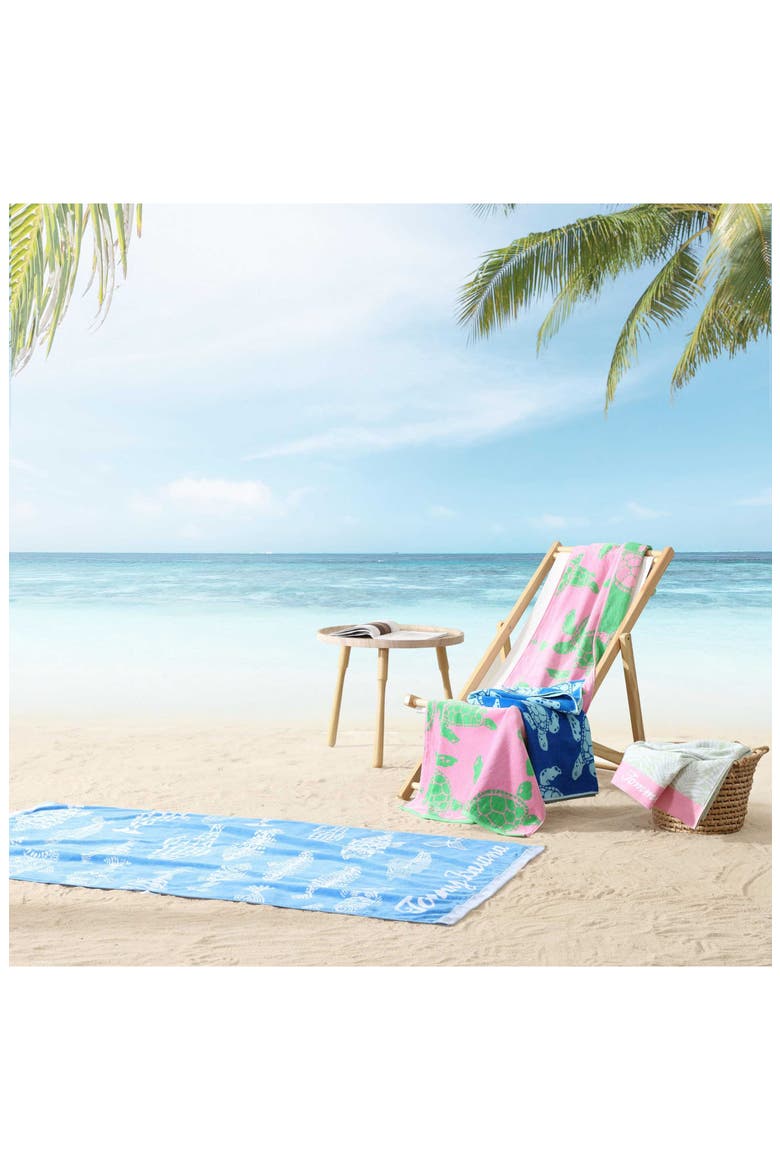 Cotton Velour Beach Towel, Alternate, color, MEDIUM / DARK BLUE