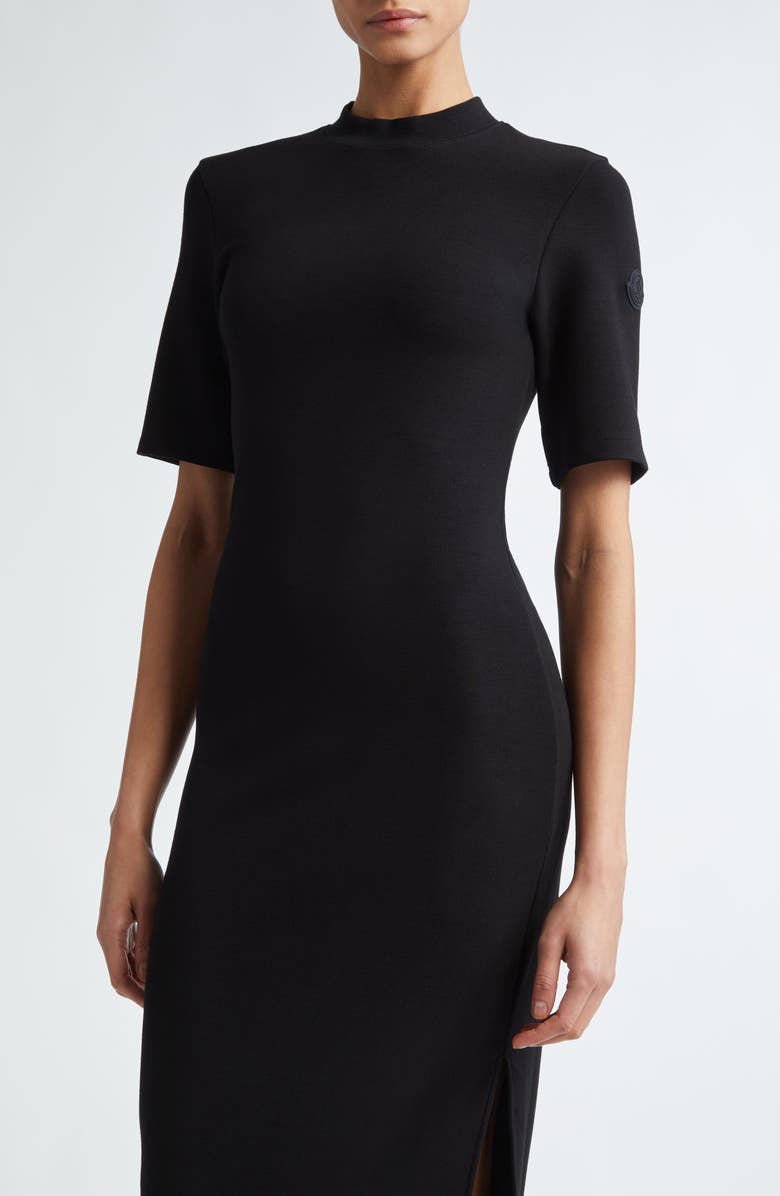 Moncler Cut & Sew Short Sleeve Midi Dress, Alternate, color, 