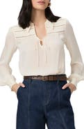PAIGE Marabella Tie Neck Silk Top