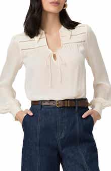 PAIGE Marabella Tie Neck Silk Top