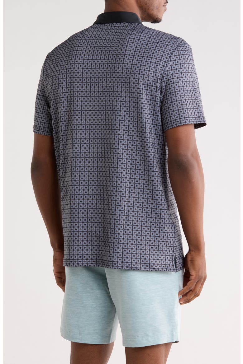 Layered Windowpane Print Knit Polo, Alternate, color, CAVIAR