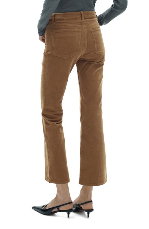 Mango Sienna Crop Flare Corduroy Jeans In Medium Brown
