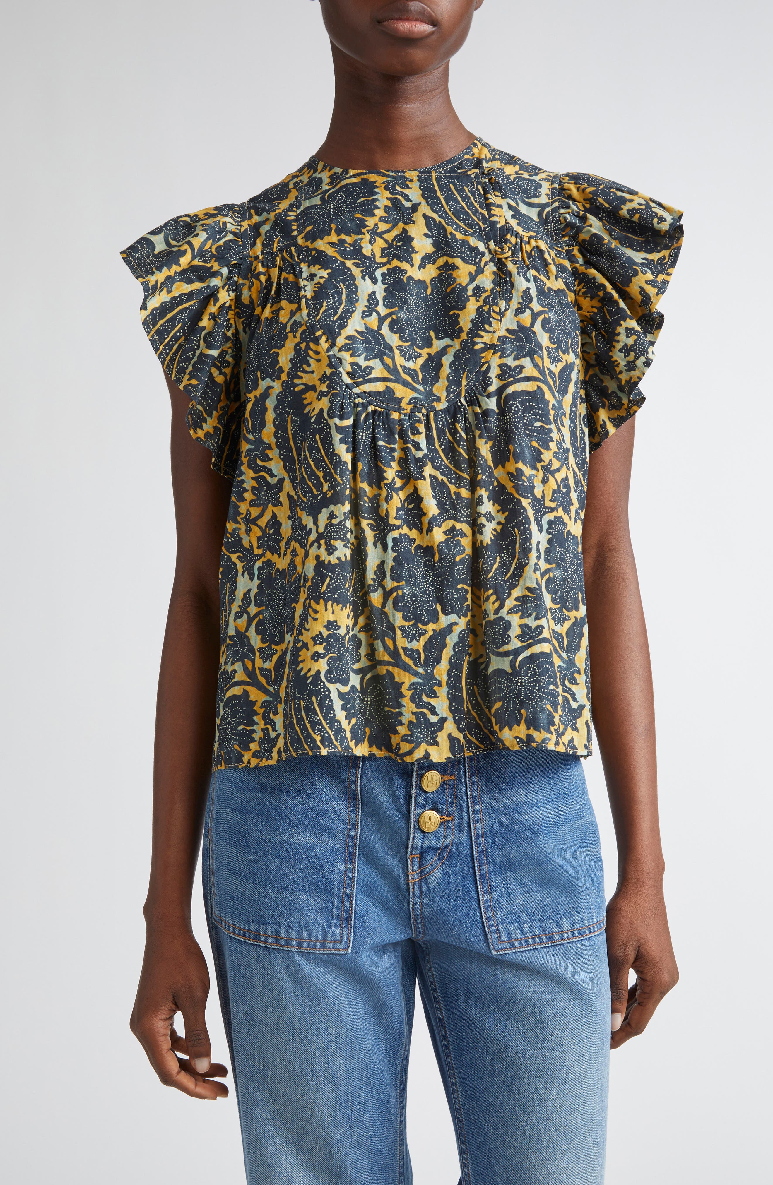 Ulla Johnson Sienna Flutter Sleeve Top