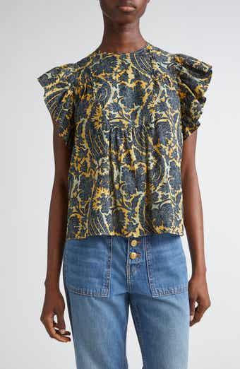 Ulla Johnson Sienna Flutter Sleeve Top