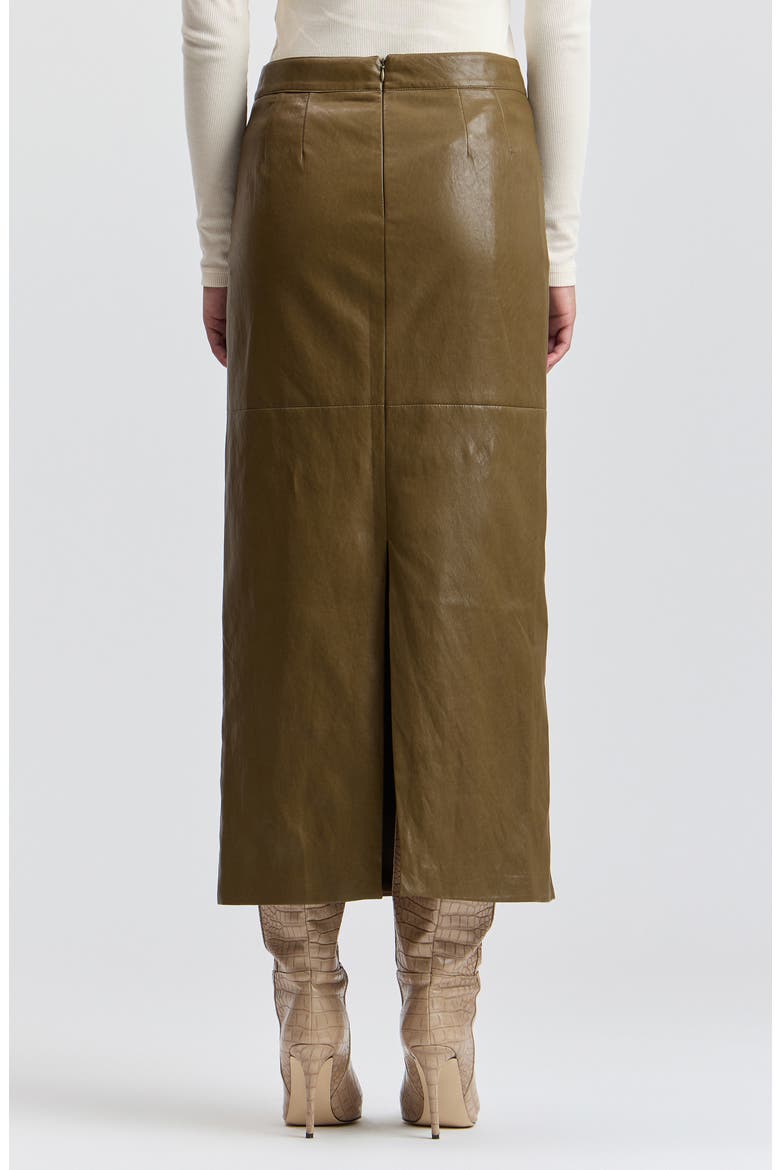 Faux Leather Midi Pencil Skirt, Alternate, color, SAGE