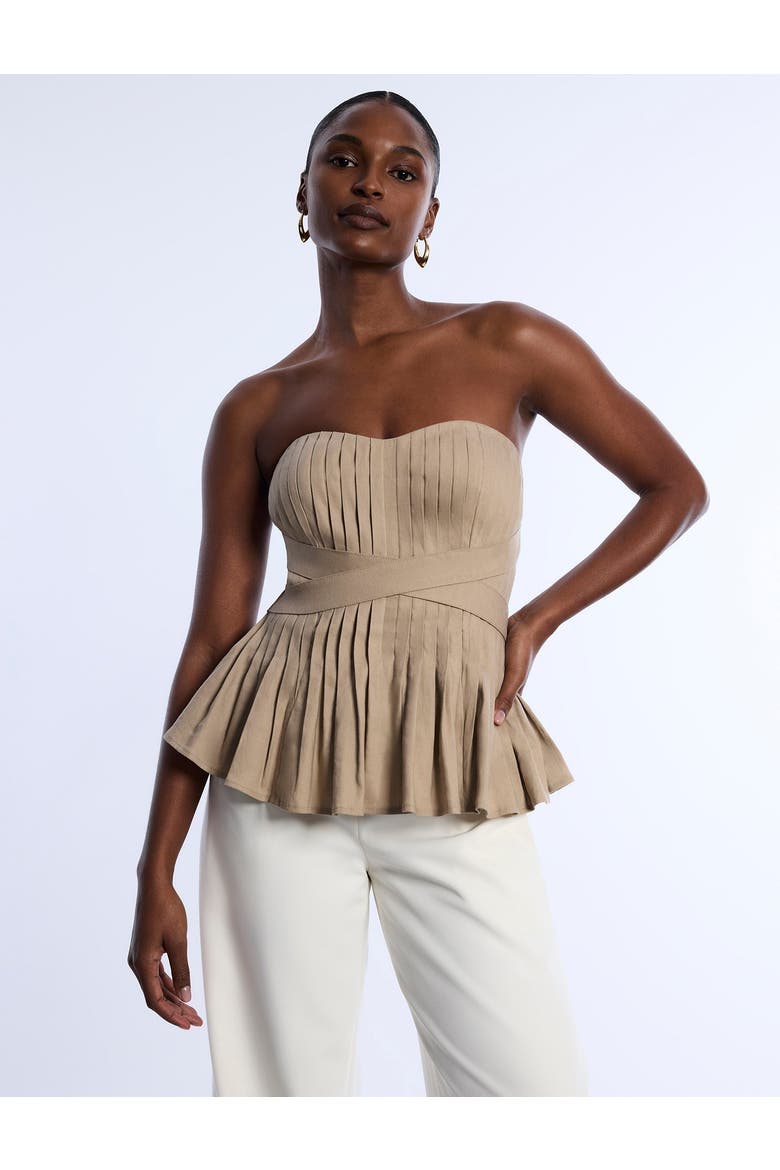 Stretch Linen Top, Main, color, Sandstone