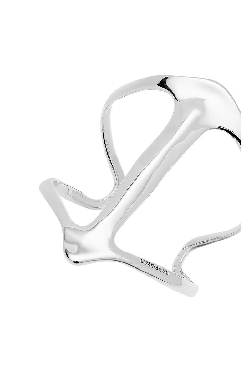 Sterling Silver Plated Rigid Bracelet Manta Ray Structure, Alternate, color, Silver