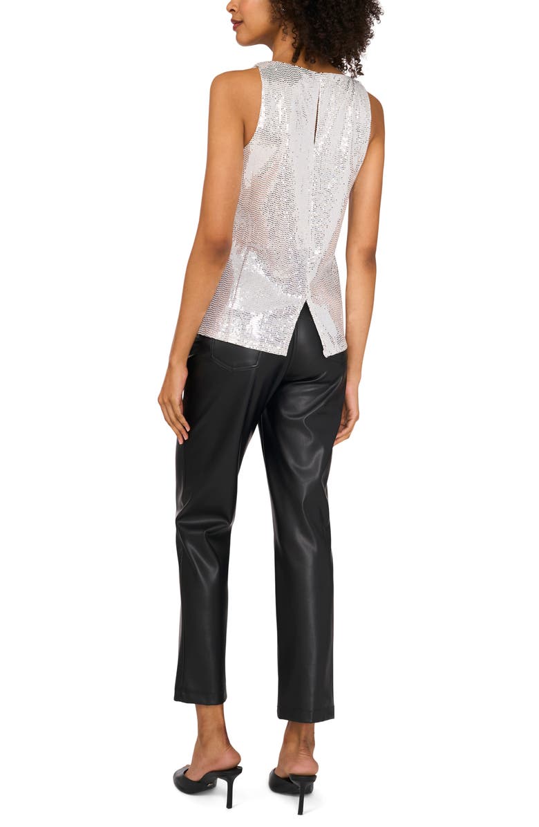 Vince Camuto Sequin Sleeveless Top, Alternate, color, Silver