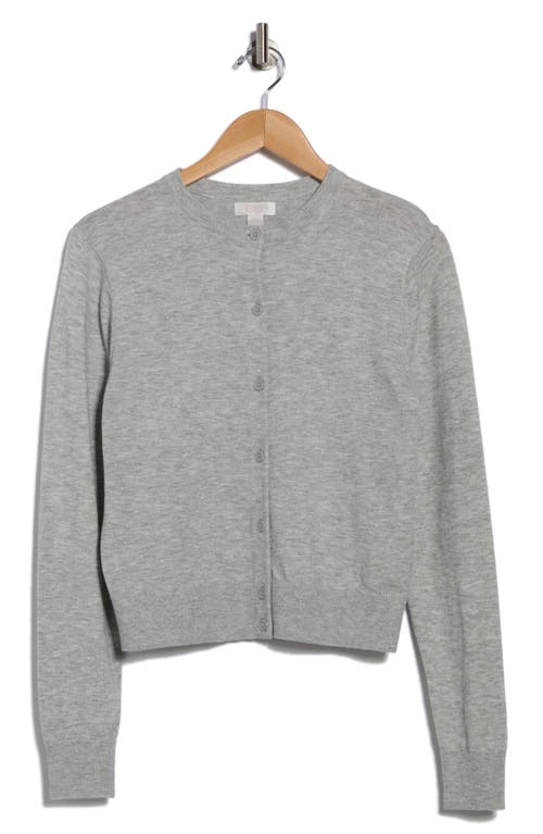 Nordstrom Rack Crewneck Crop Cardigan In Gray