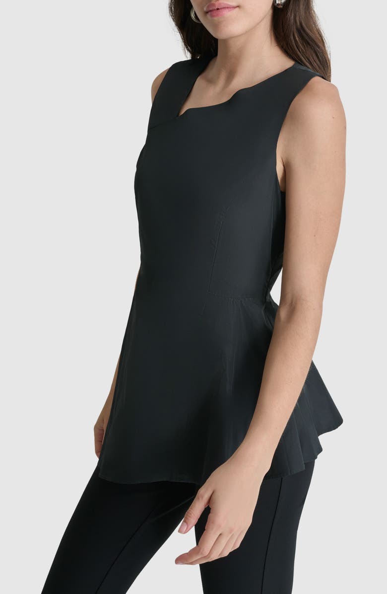 DKNY Memory Taffeta Asymmetric Hem Top, Alternate, color, 