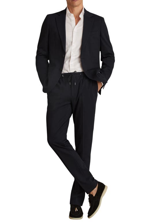 Reiss Barges Relaxed Fit Drawstring Pants In Black
