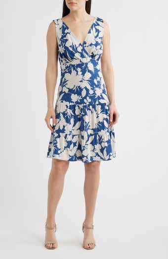 Print Wrap Front Flare Dress