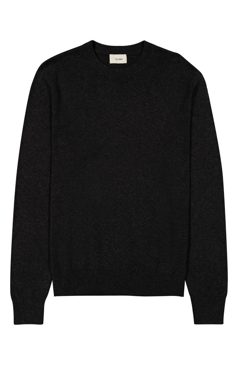 DL1961 Cotton & Cashmere Crewneck Sweater, Alternate, color, Black