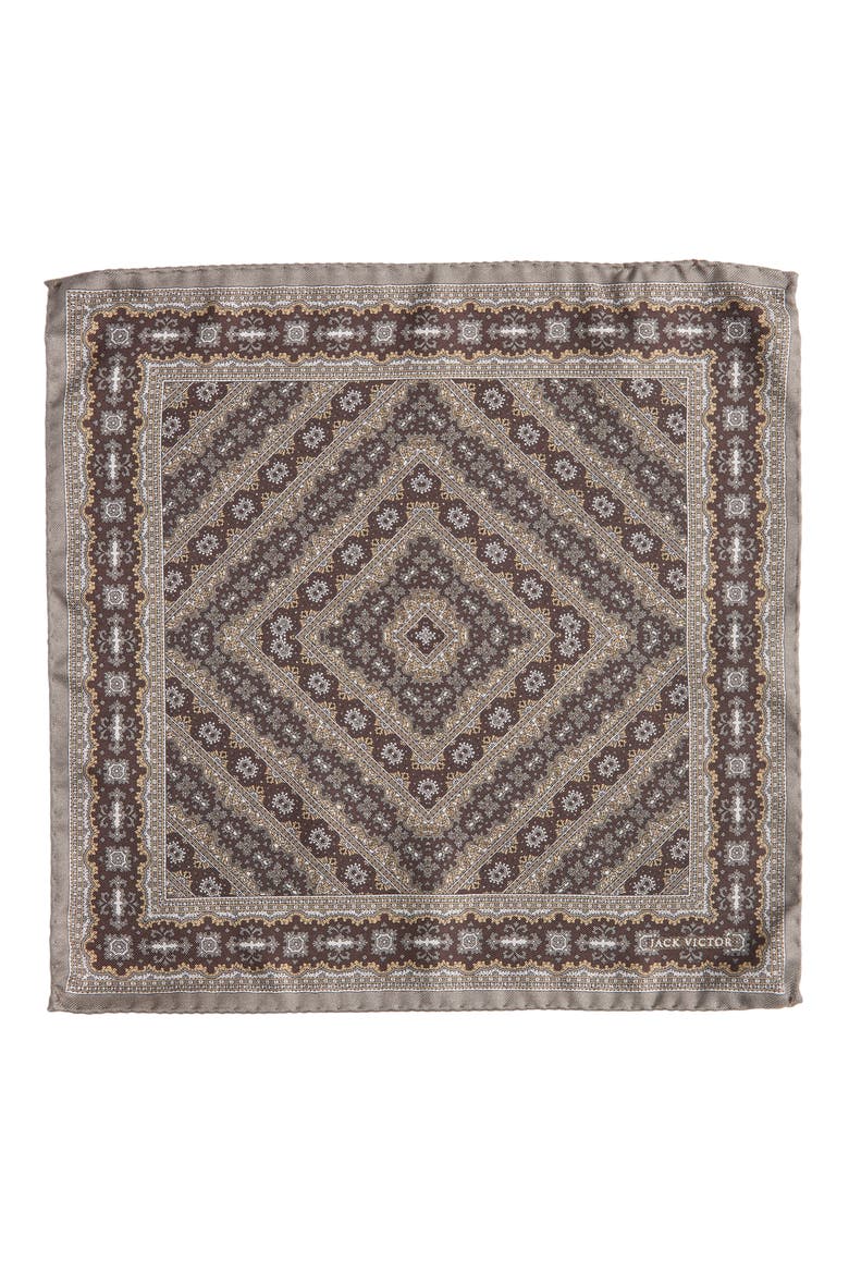 Paisley Pocket Square, Alternate, color, DARK TAN