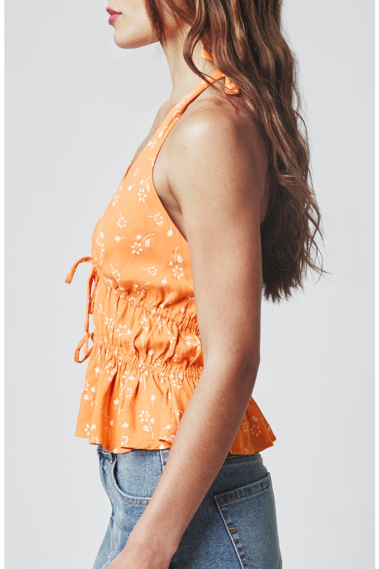 Tie Front Halter Top, Alternate, color, APRICOT