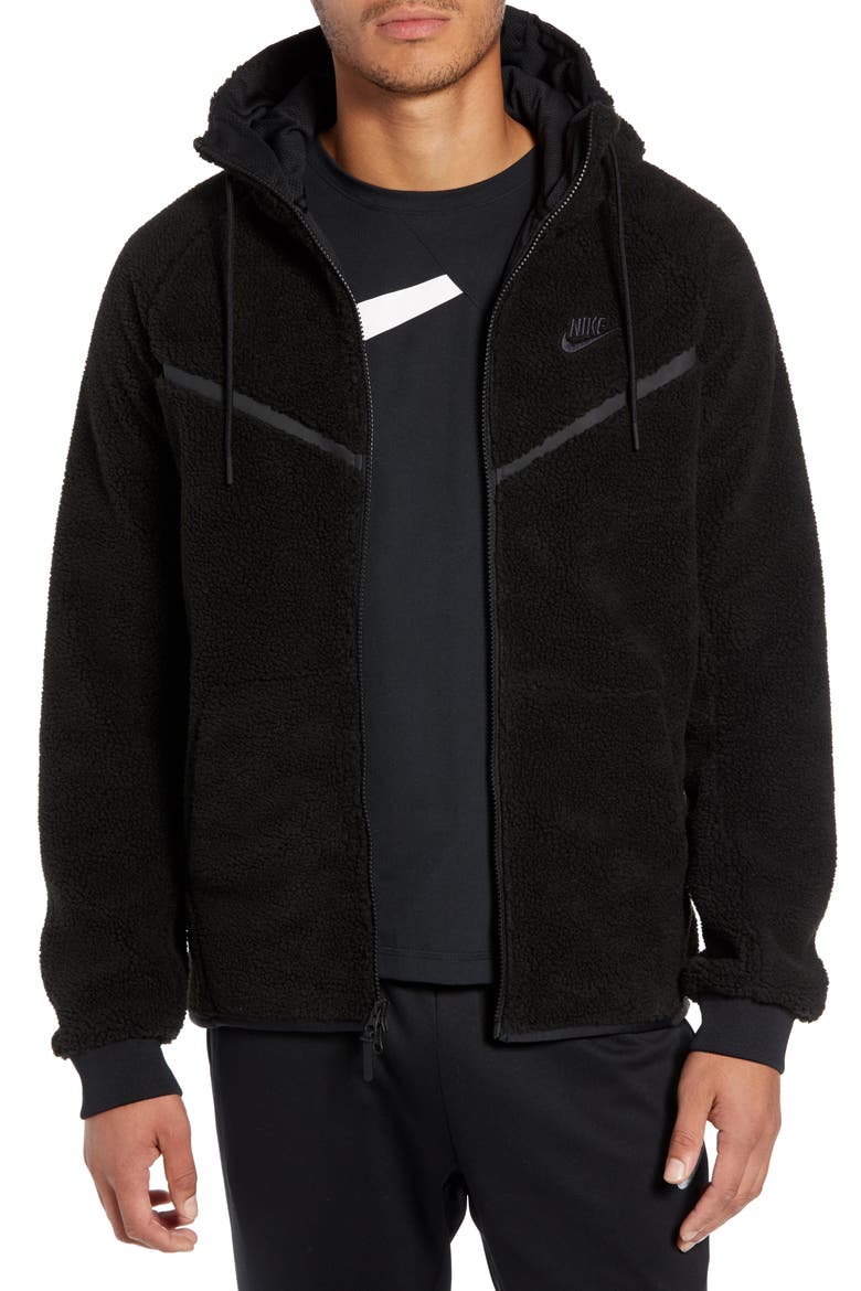 Tech Icon Fleece Zip Hoodie, Main, color, BLACK/ BLACK