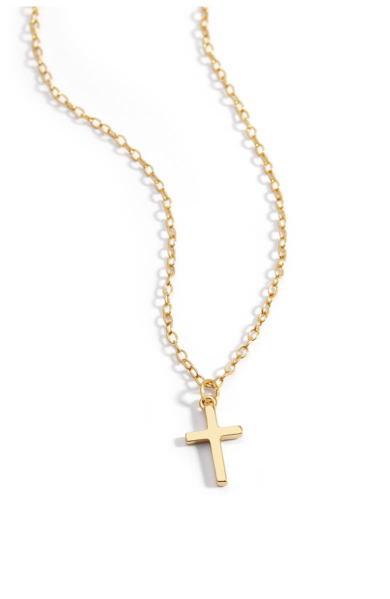 Mint & Lily Classic Cross Necklace, Main, color, 18K Gold Over Sterling Silver