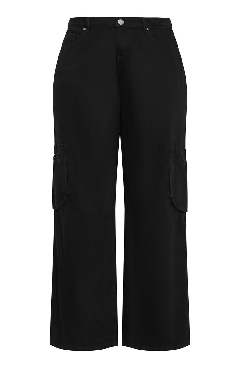 City Chic Clarence Cargo Pants, Alternate, color, Black