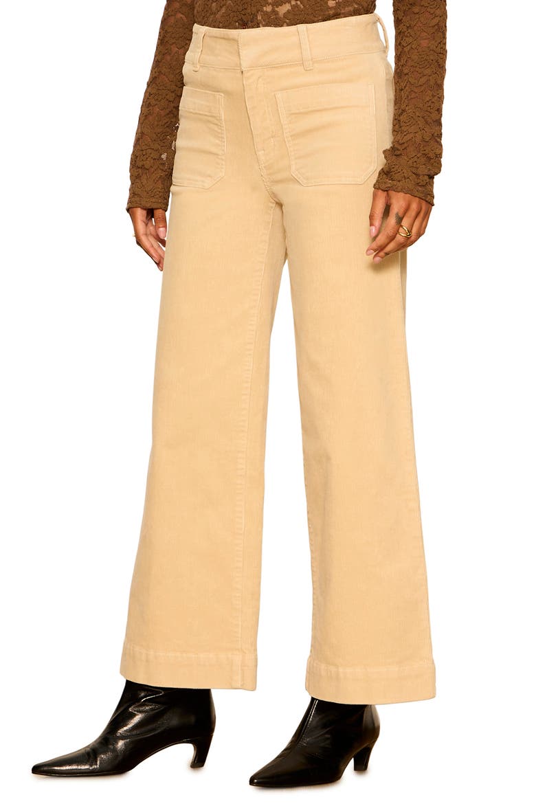 Chelsea Pocket Wide Leg Corduroy Jeans, Alternate, color, LIGHT GOLDIE YELLOW