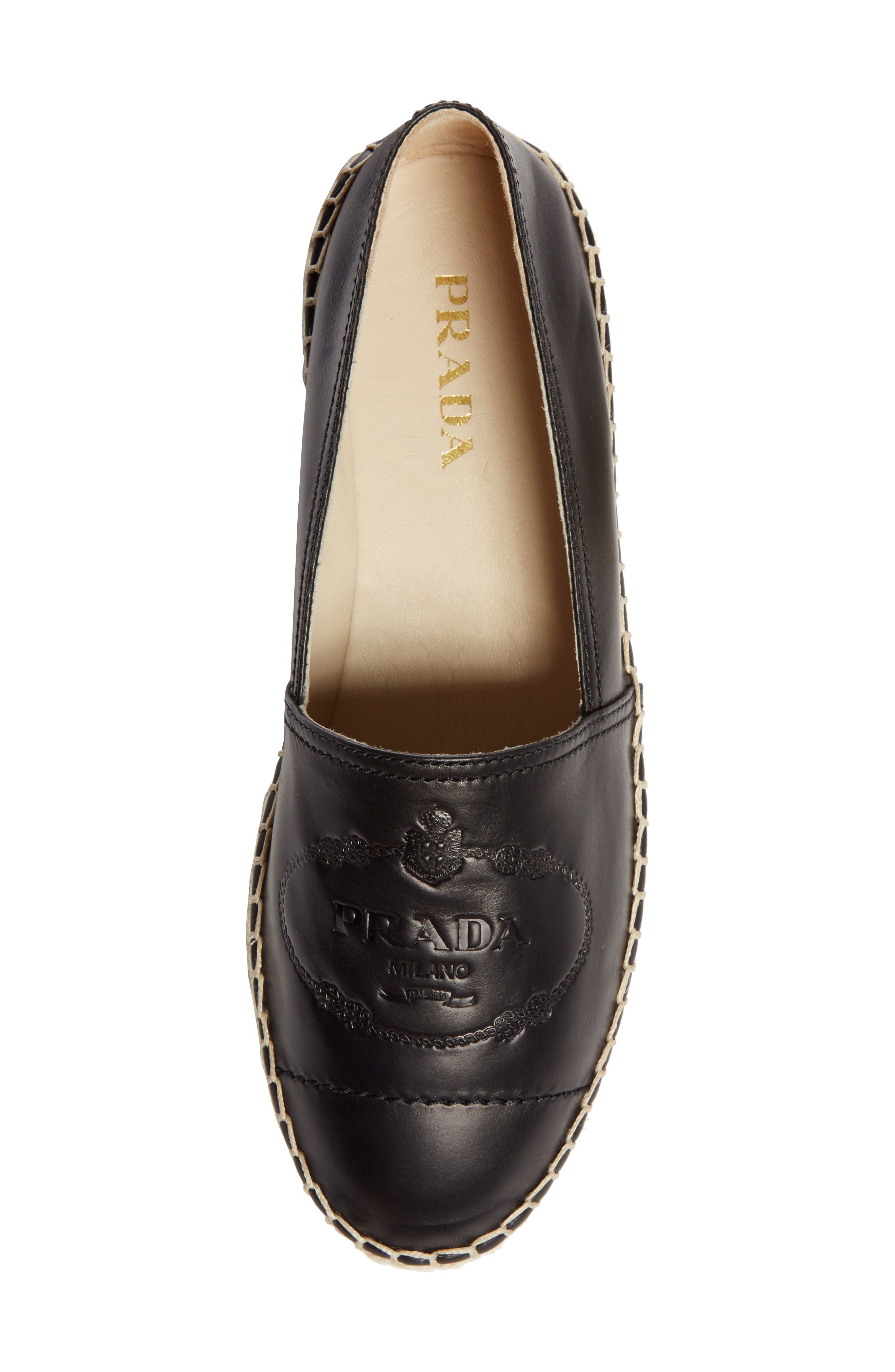 Logo Logo Espadrille, Alternate, color, BLACK LEATHER