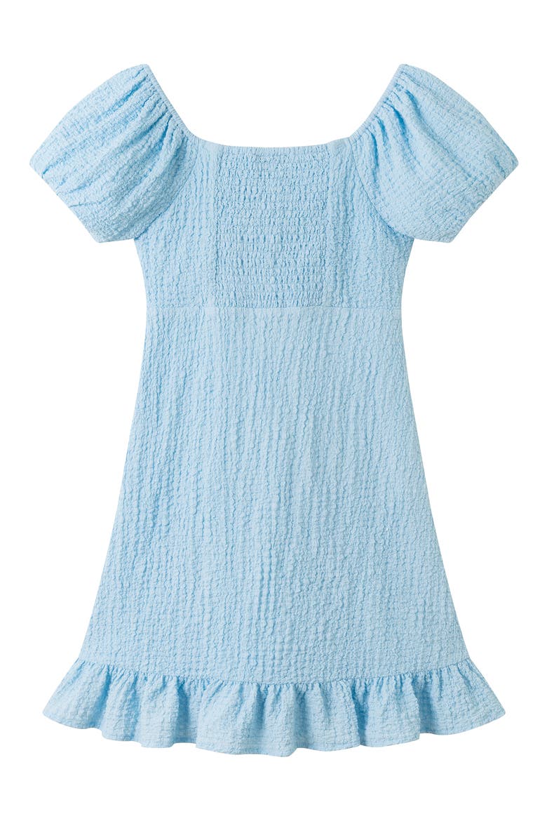 Kids' Twist Front Puff Sleeve Dress, Alternate, color, BLUE TWIST