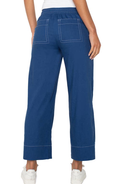 Liverpool Los Angeles Drawstring Wide Leg Pants In Goddess Blue