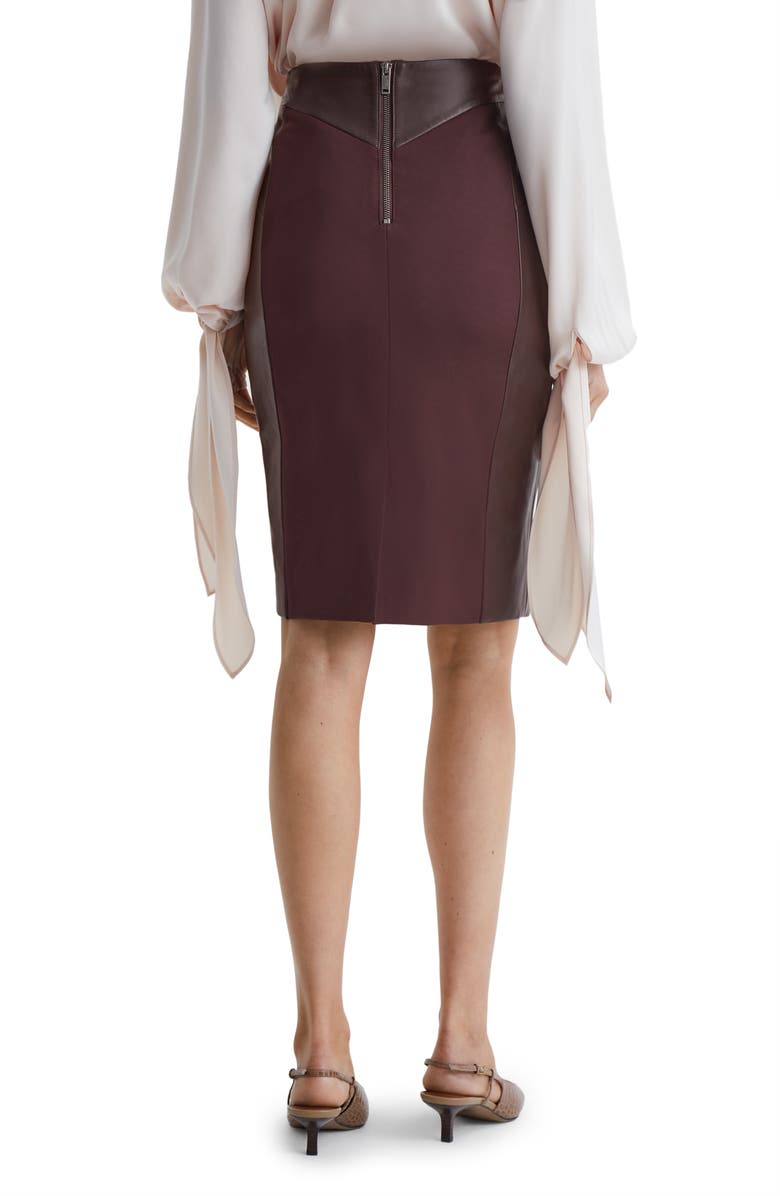 Reiss Raya Leather Pencil Skirt, Alternate, color,
