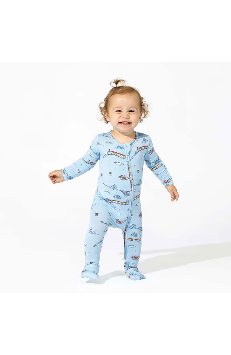 Bellabu Bear Baby Winter Train Convertible Footie, Alternate, color, Winter Train