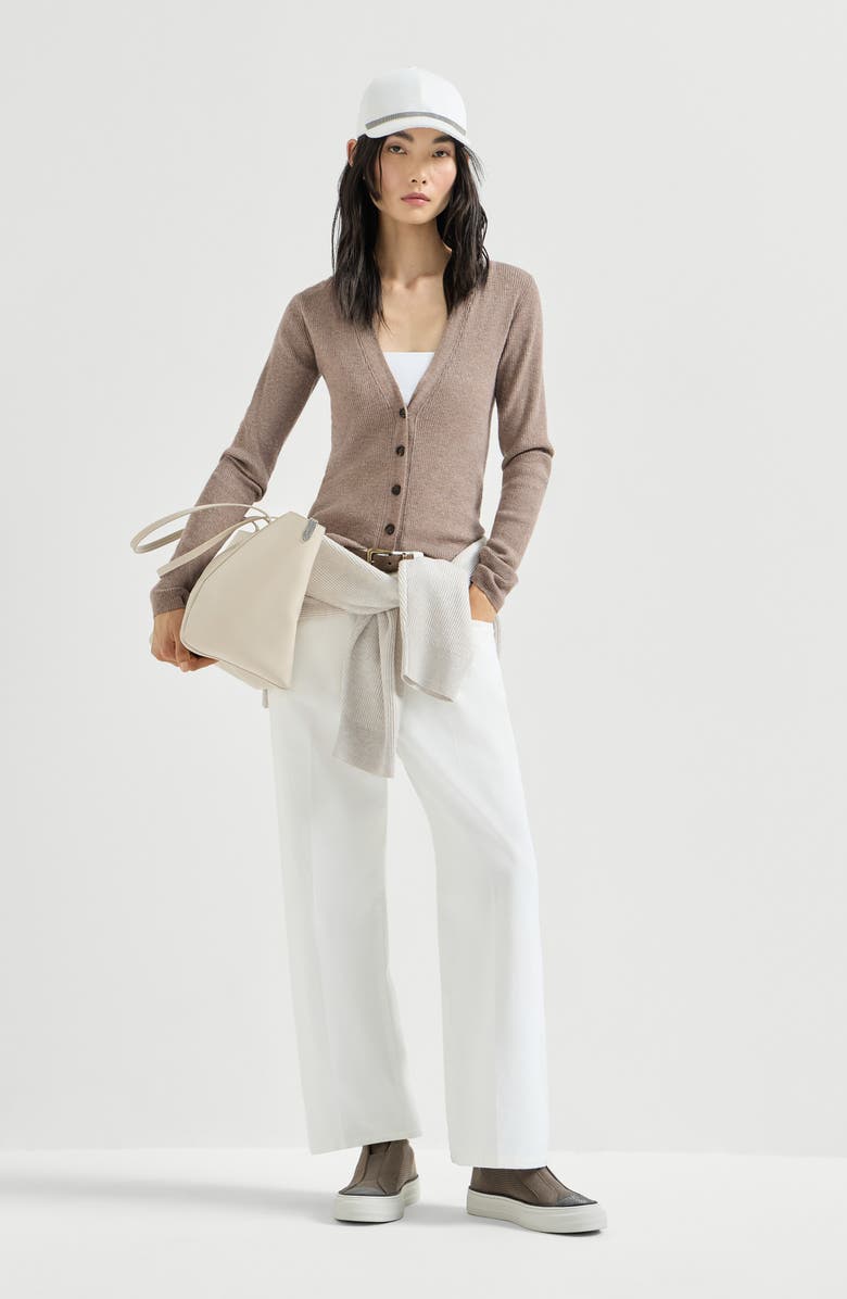 Brunello Cucinelli Cashmere cardigan, Alternate, color, Light Brown