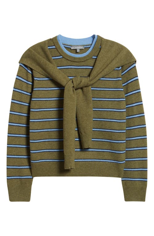 Wit & Wisdom Twofer Tie Sleeve Sweater In Green