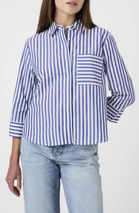 Striped Cotton Button-Up Shirt