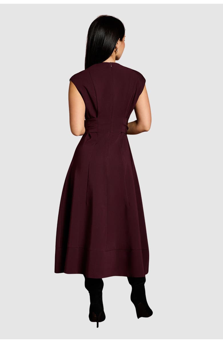 Coast Petite Belted Crepe Dress, Alternate, color, Chocolate