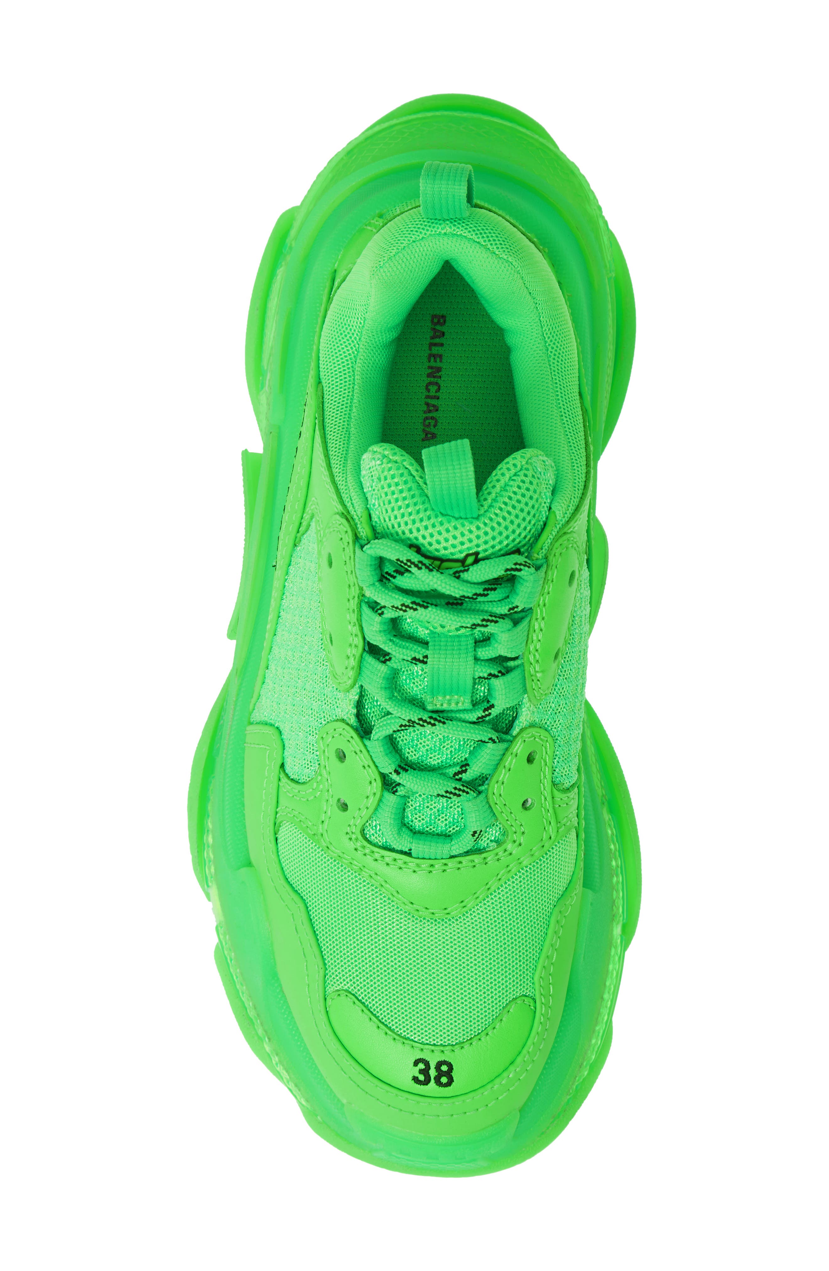 Triple S Low Top Sneaker, Alternate, color, GREEN FLUO
