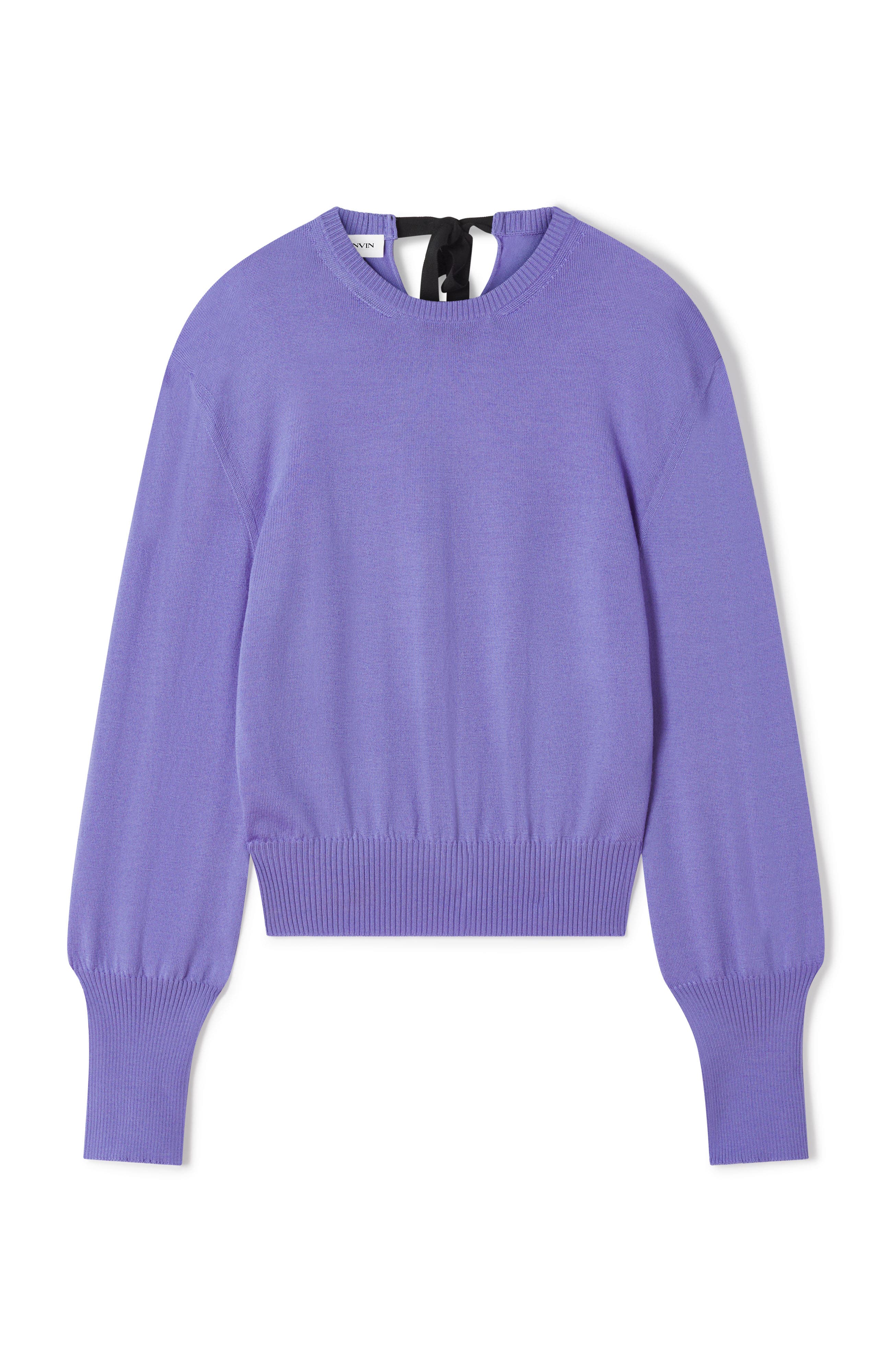 Purple Wool Sweater With Grosgrain Detail - image 2