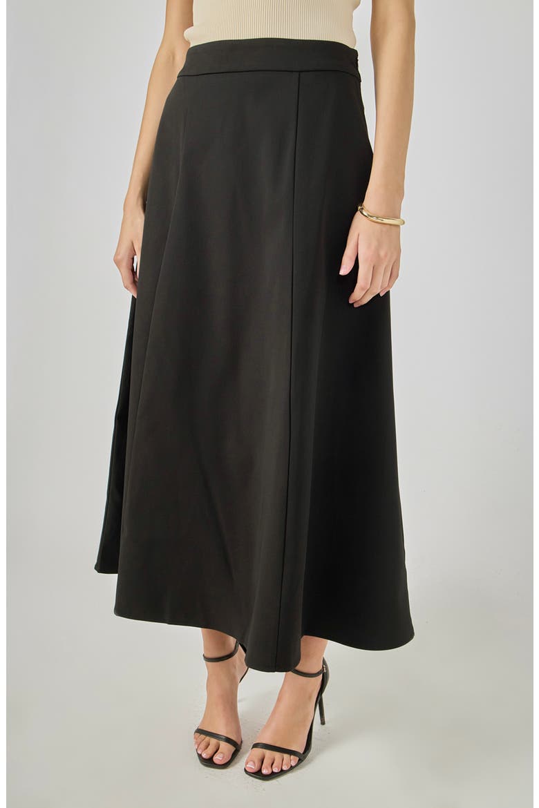 A-Line Midi Skirt, Alternate, color, BLACK