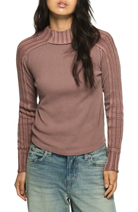 Sweater Mix Turtleneck Top