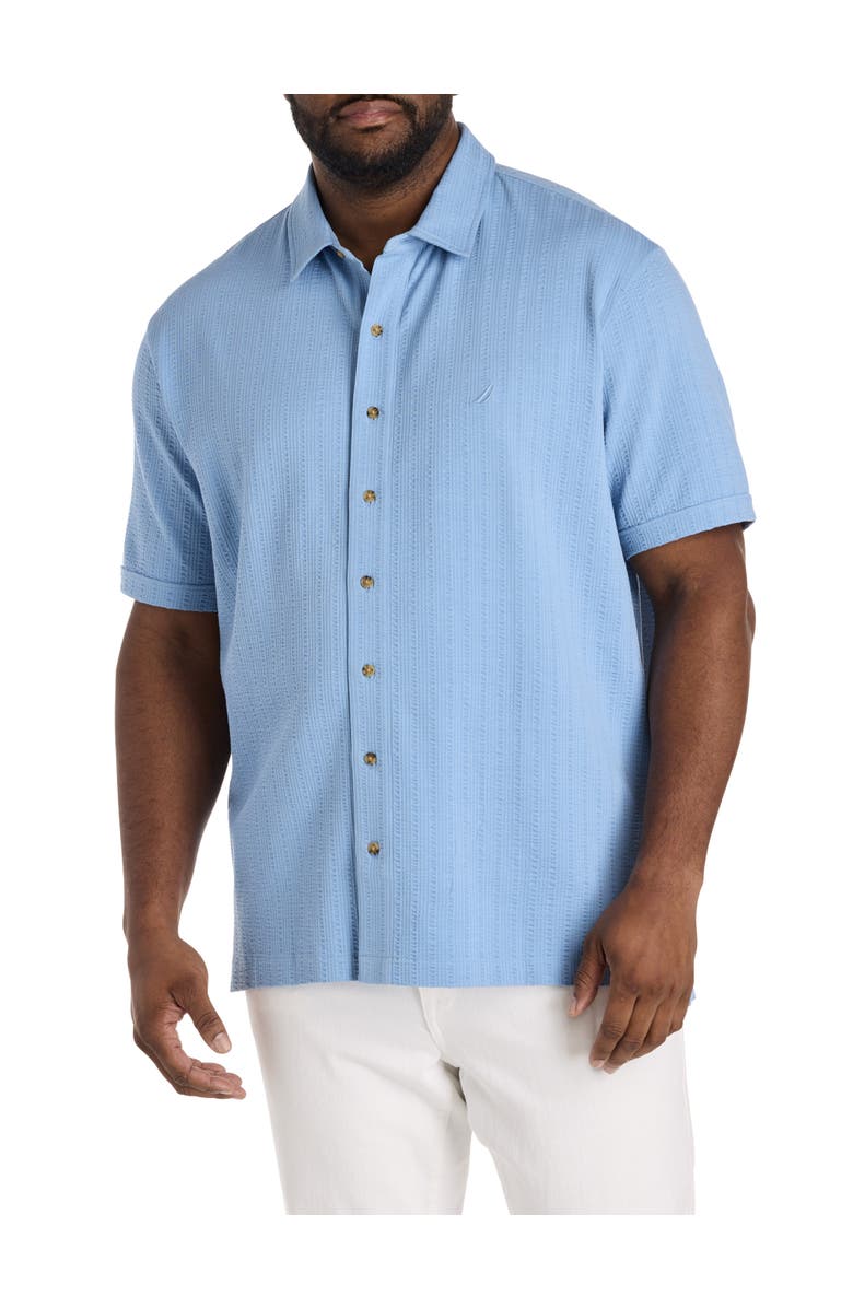 Nautica Big & Tall Button-Down Seersucker Polo Shirt, Main, color, Allure