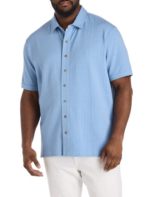 Big & Tall Button-Down Seersucker Polo Shirt
