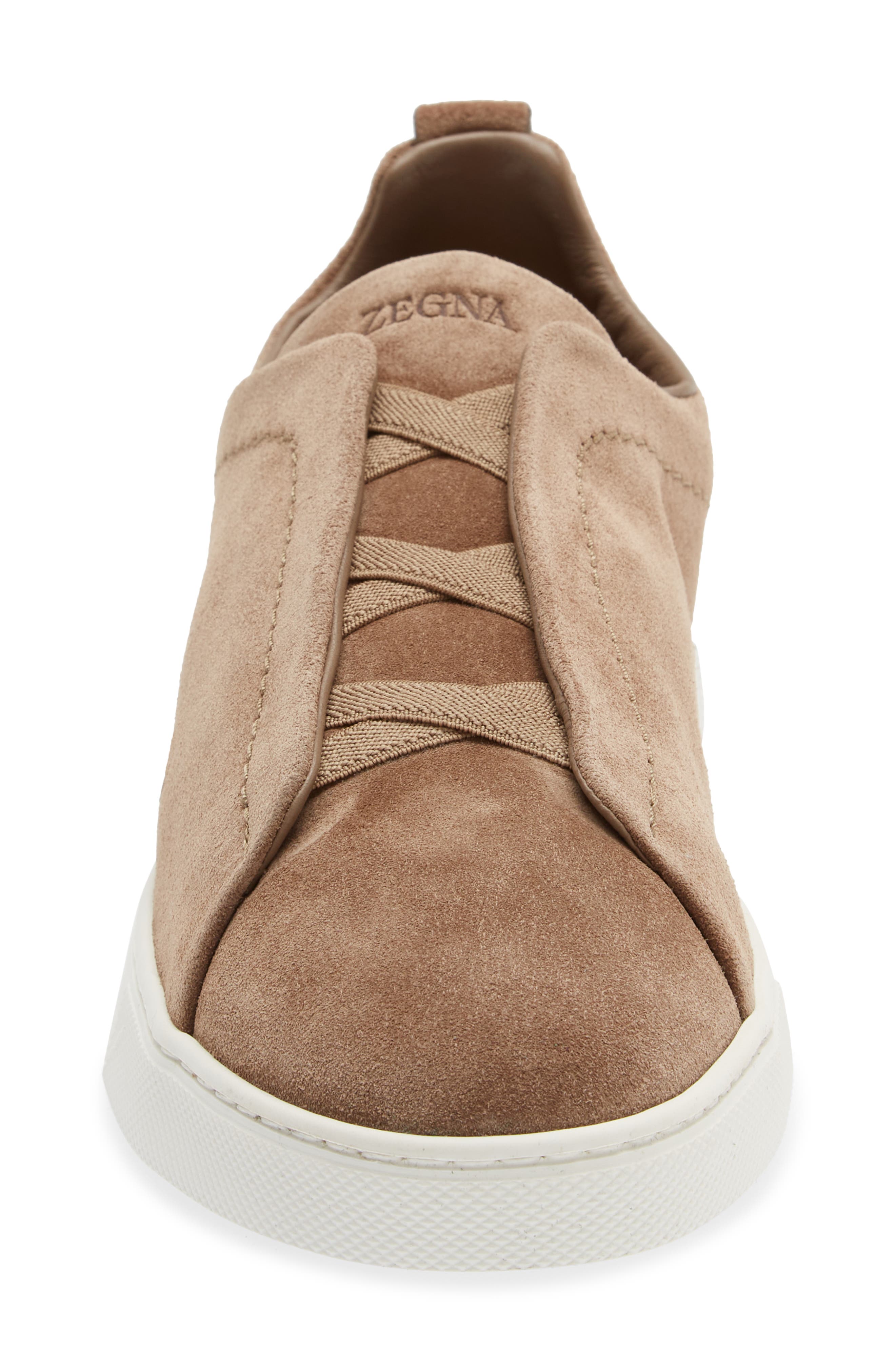 ZEGNA Triple Stitch Suede Slip-On Sneaker, Alternate, color, Cocco