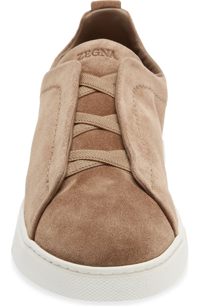 ZEGNA Triple Stitch Suede Slip-On Sneaker, Alternate, color, Cocco