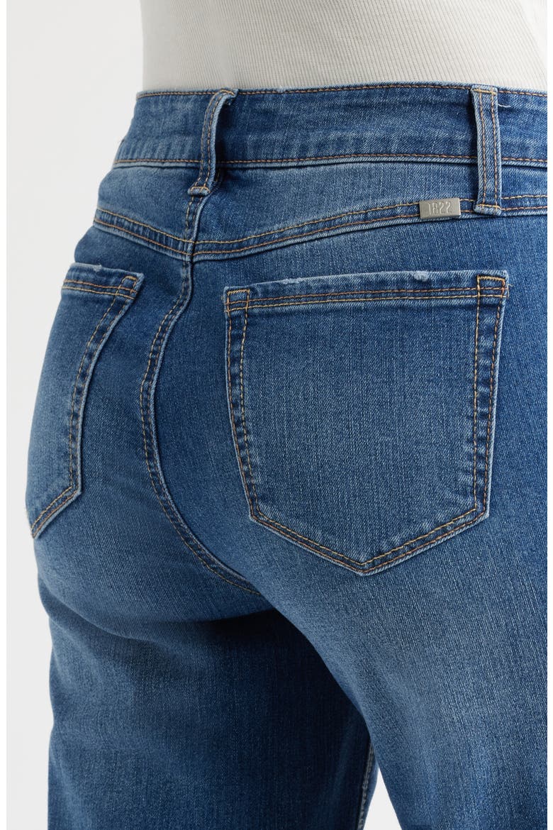 High Waist Cuff Slim Wide Leg Jeans, Alternate, color, PACIFIC
