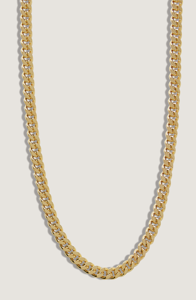 Kinn Capri Curb Chain Necklace, Main, color, Gold