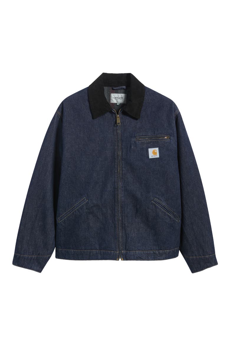 OG Detroit Denim Jacket, Main, color, BLUE / BLACK (RINSED)