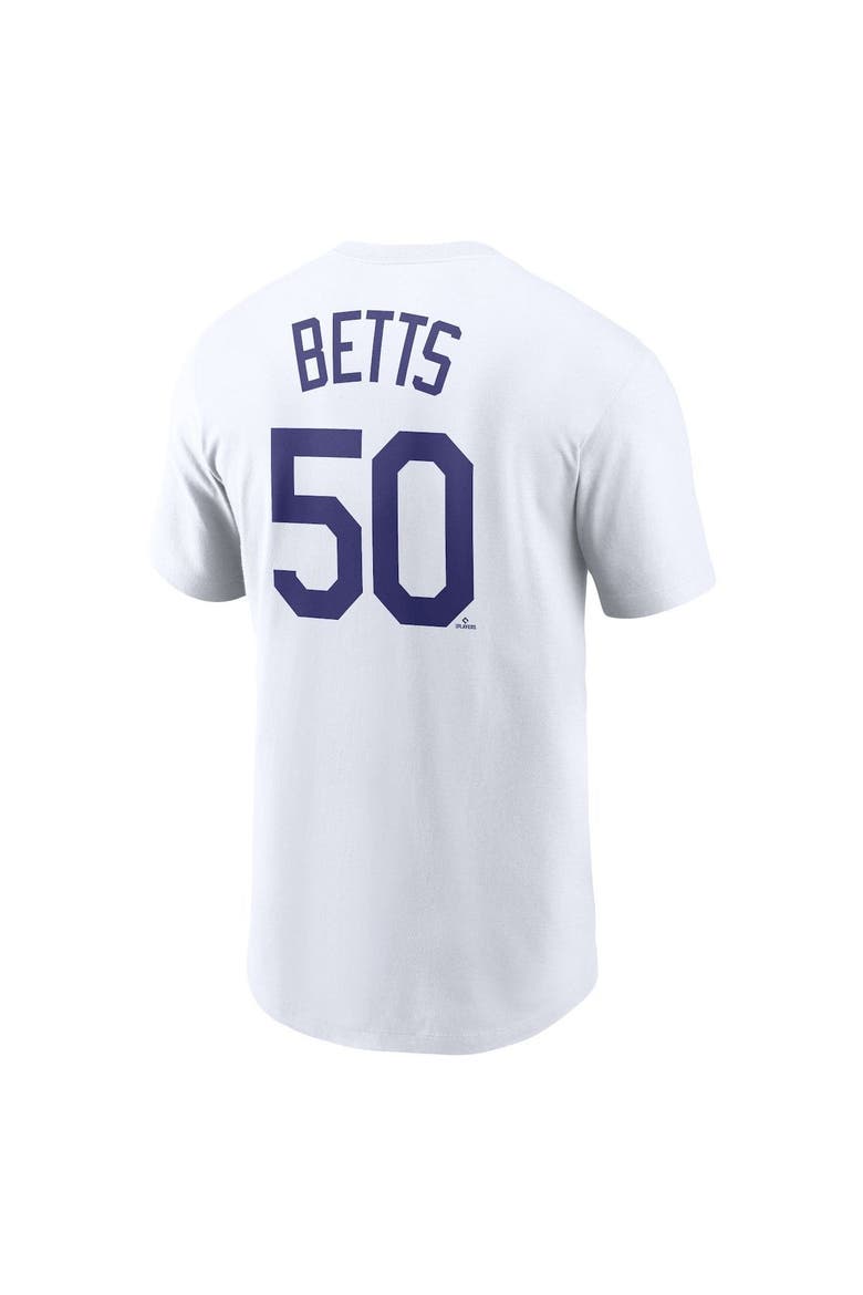 Men's Nike Mookie Betts White Los Angeles Dodgers Player Name & Number T-Shirt, Alternate, color, White