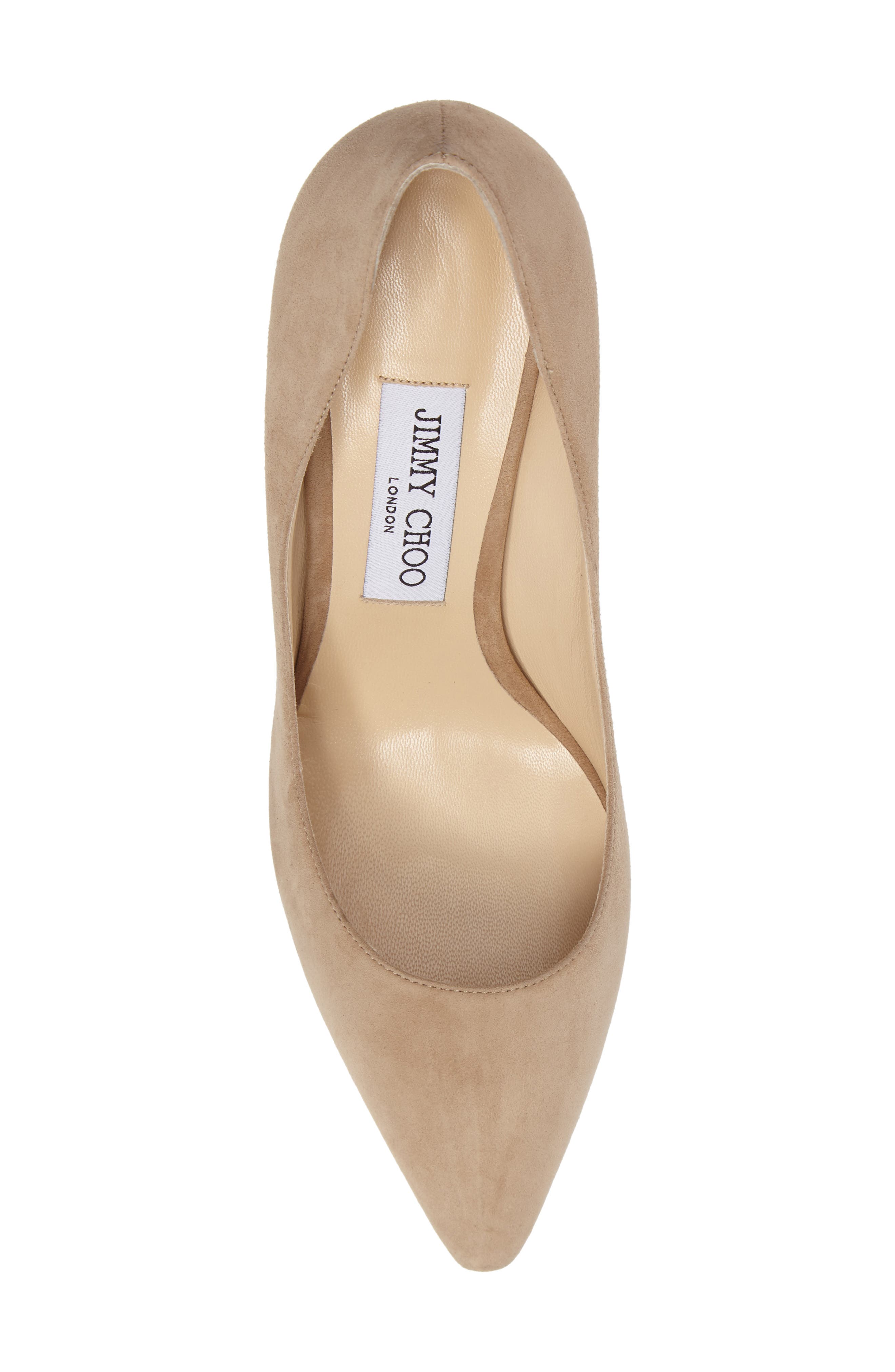 Romy 85 Pointed Toe Pump, Alternate, color, NUDE SUEDE