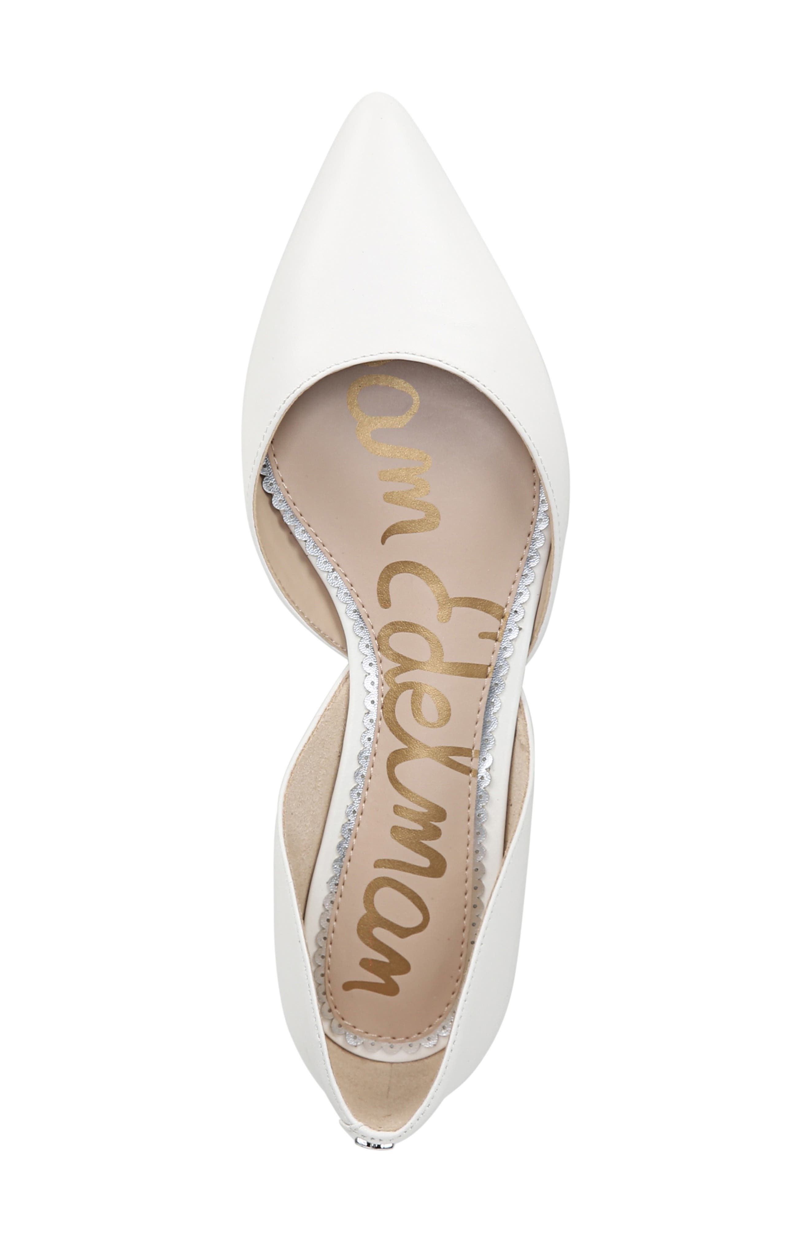 Rodney Pointy Toe d'Orsay Flat, Alternate, color, BRIGHT WHITE NAPPA LEATHER