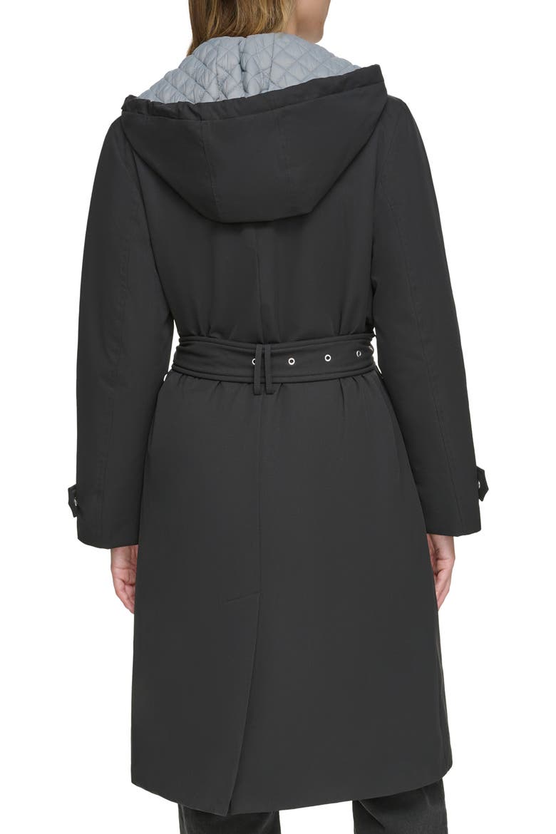 Water Resistant Belted Trench Coat, Alternate, color, BLACK