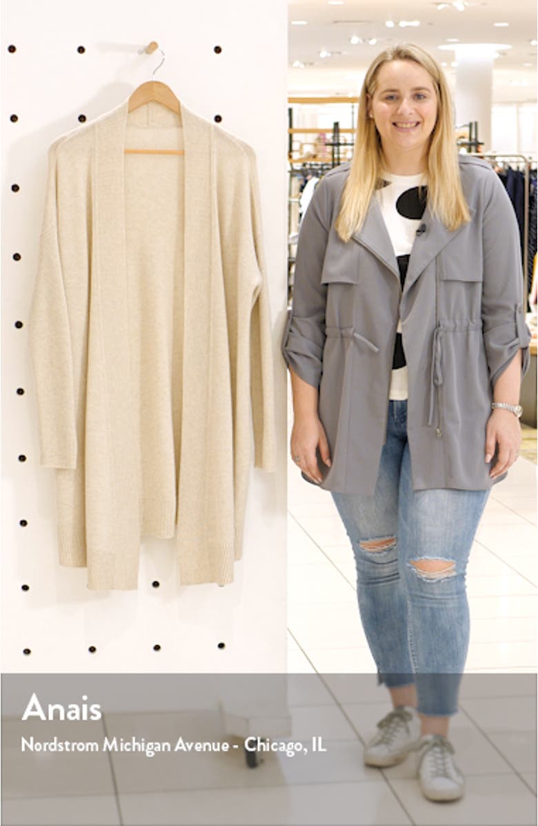 Wool & Cashmere Drape Front Long Cardigan, sales video thumbnail